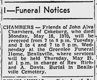 John Alva Chambers obit